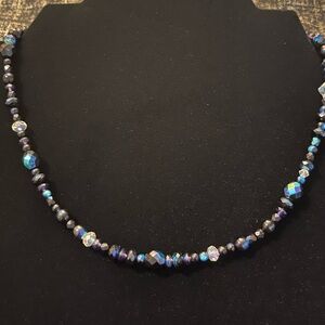 AB black and clear beaded necklace